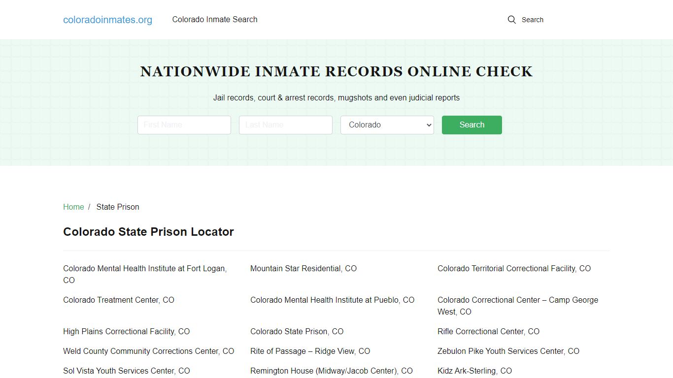 Colorado State Prison Inmate Search | Free Inmate Lookup